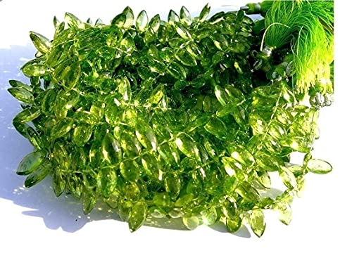 Peridot briolette marquise gemme naturelle fil de perles facettées
