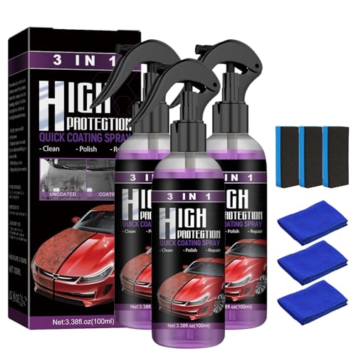 Lilingg 3 in 1 High Protection Quick Car Coating Spray, Lilingg Fast Repair Scratches Repairing Polish Spray, 3-in-1 High Protec