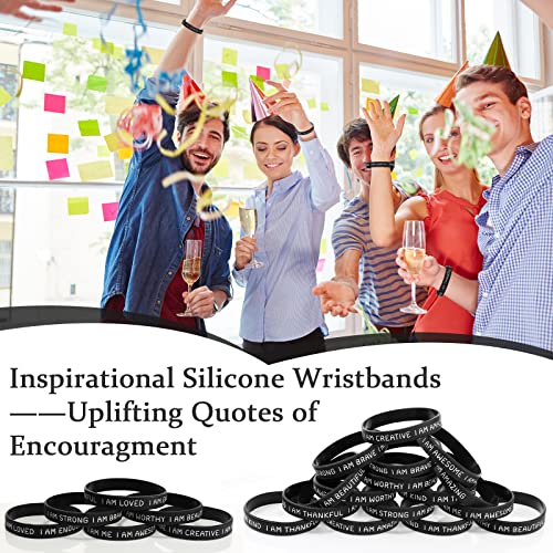 HyDren 48 Pcs Motivational Wristbands for Student, Simple Colors - image 5