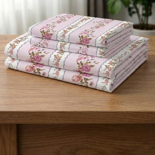 Image of HOMEKART 100% Cotton Feel Double Bed Bedsheet Set | 180tc to 220tc Soft & Breathable with 2 Pillow Covers | Wrinkle Free | for Bedroom & Gifting (Color -Dark Pink, 90 x 90 Inches)