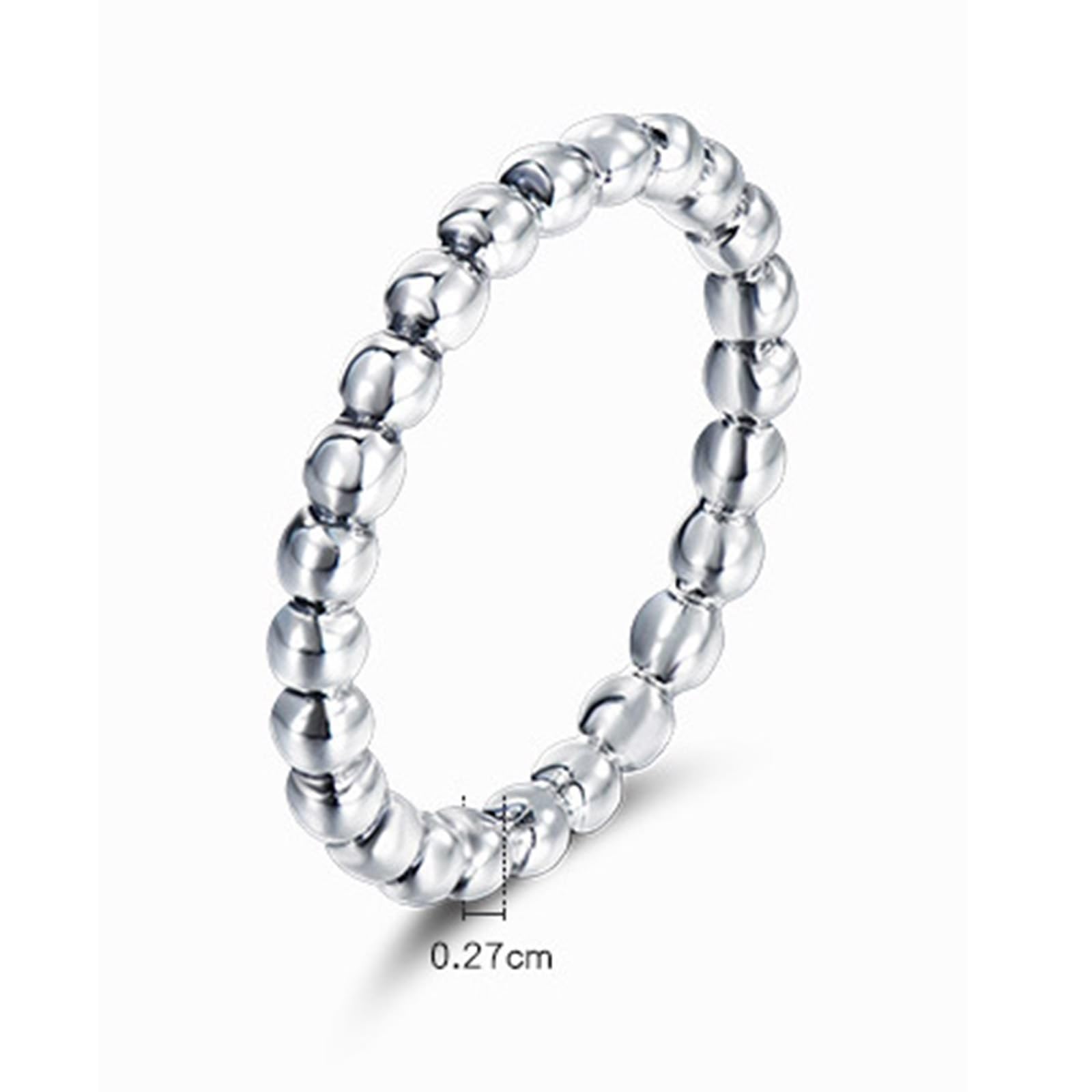 Anillos de compromiso de oro blanco de 9 K/14 K, 2,7 mm, perlas para mujer