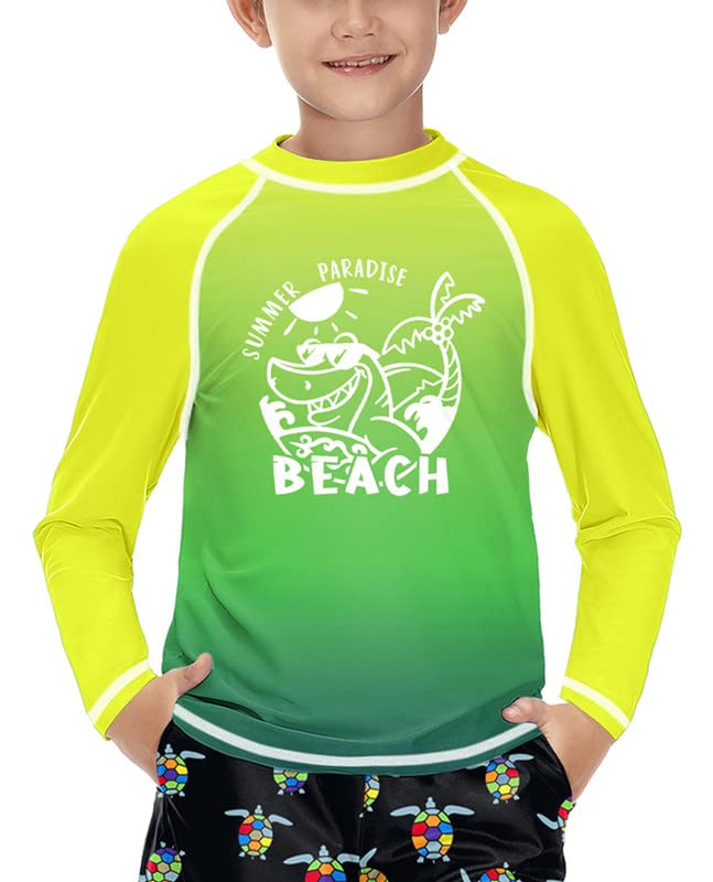 Jungen Atmungsaktiv UV Shirt Langarm Rundhals UPF 50+ Schnelltrocknend Rashguard Beach Grau 120