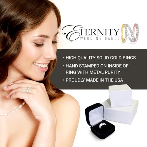 Image of 8mm Solid Gold Wedding Bands for Women or Men, 10k or 14k Gold Rings, Comfort Fit Womens and Mens Wedding Ring - Premium Collection from EWB