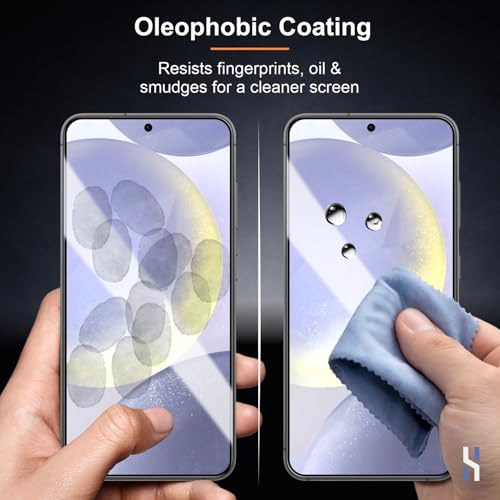 Image of Tempered Glass for Samsung Galaxy S24 Military Grade 9H Screen Guard, Anti-Scratch, Shatterproof, Edge-to-Edge Full Coverage - Black Border