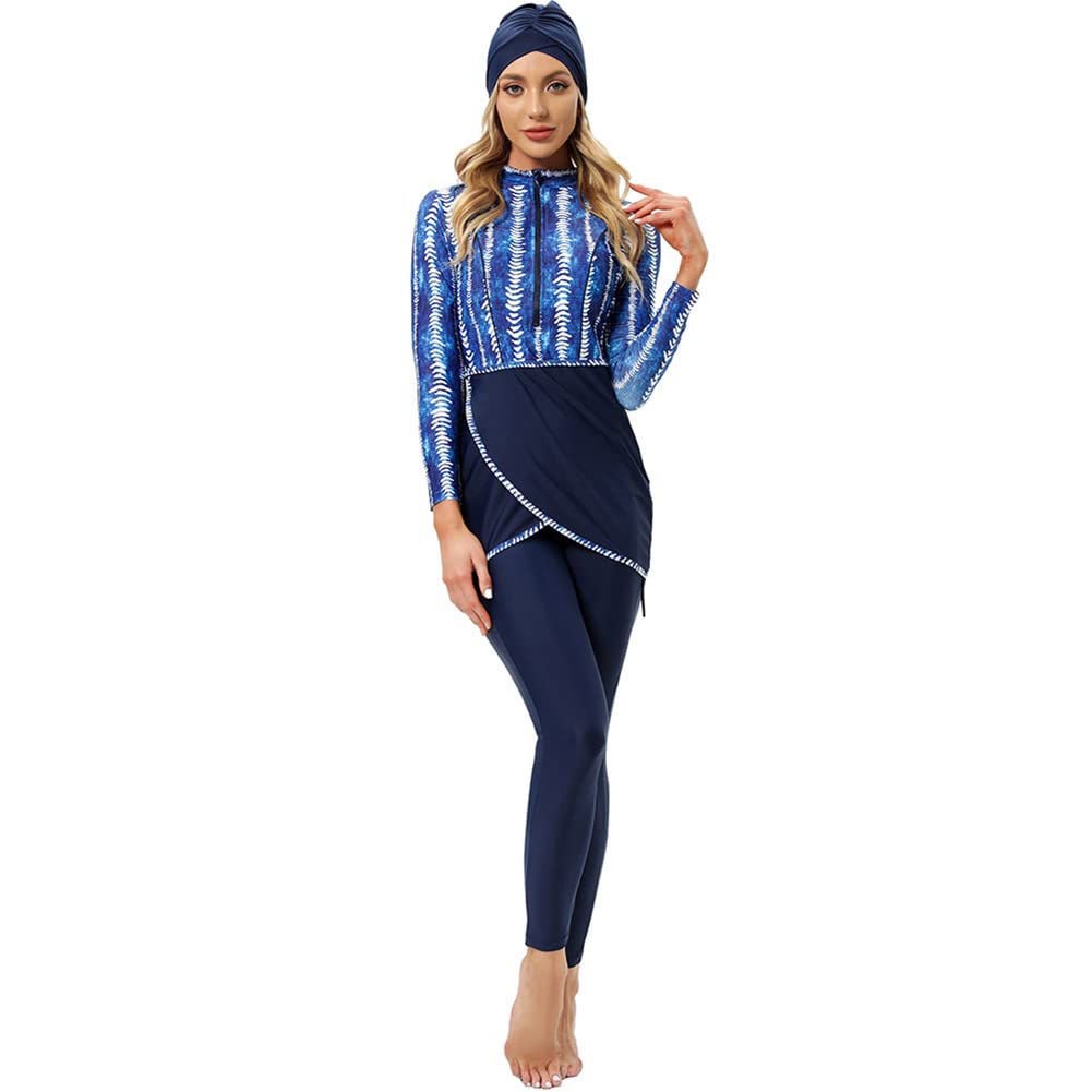 Costume Da Bagno Musulmano Burkini Donna - Set 3 Pezzi Con Hijab, Top E Pantaloni