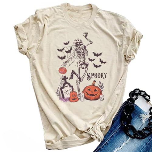 Camiseta de la Universidad de Halloweentown para mujer, camisetas divertidas de calabaza de otoño, Halloween, Acción de Gracias, regalo, Calavera Arena, Large