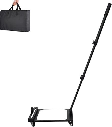 Espejo de inspección para vehículos, espejo de inspección y luz LED, espejo convexo telescópico 2X de 19.7-43.3 in de largo con ruedas, adecuado