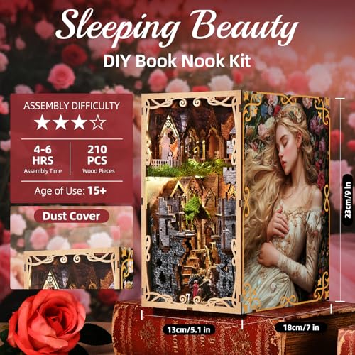 MiniCity Book Nook Kit, DIY Miniatur Puppenhaus Bücherecke Kit-Sleeping Beauty