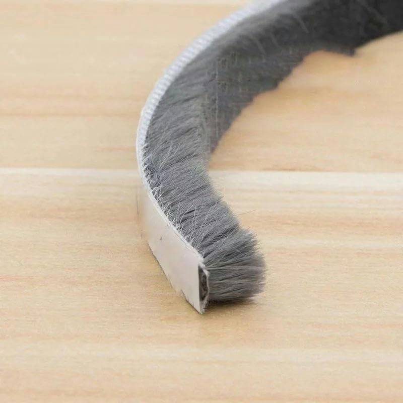 Joint d'étanchéité auto-adhésif en poils de laine pour porte et fenêtre 7/9 x 5 mm 9 mm 12 mm 15 mm 23 mm Gris Blanc Brun-gris