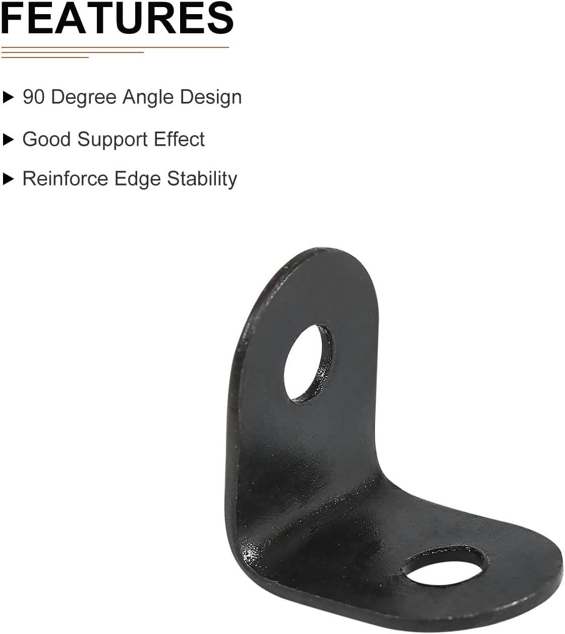 DTGN 0.47"x0.47"x0.35"(LxWxH) L Bracket Corner Braces -60Pack- Good for Mending Wooden Furniture - Metal Right Angle Brackets W/Screws - Black
