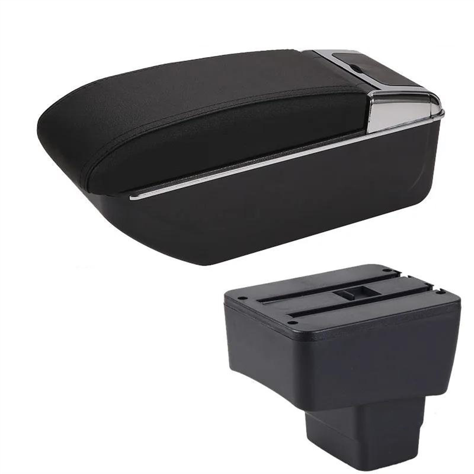 NMJLQW Storage Rack Car Retrofit Armrest Storage Box Car Accessories With USB For 2 For Skyactiv Version Cx3 CX-3(D2 Black black NoUSB)