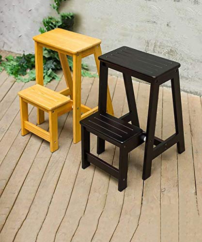 Taburete de escalada para interiores DASHADAO plegable de madera con peldaños de doble capa 4