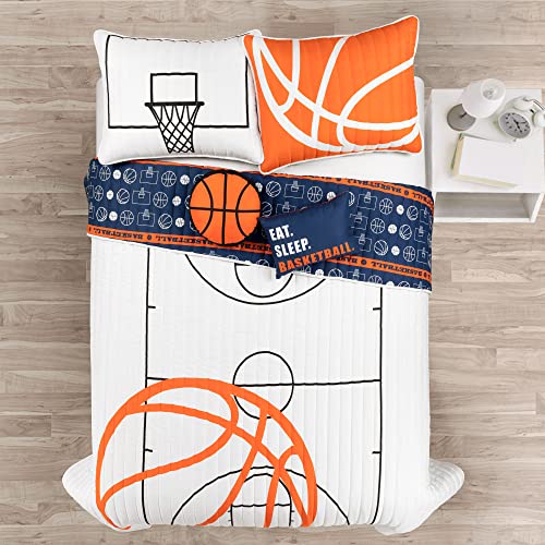 Lush Decor 21T011836 Basketball Game Reversible Oversized 5 Piece Quilt Set thumb #1
