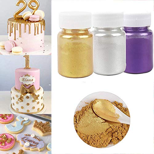 Edible Luster Dust - Baking decoration powder & Dust Food-Grade Luster Dust Gold Powder for Cake Fondant - Chocolate Decoration Flash Glitter Powder Baking Color Dust 10PCS - Thumbnail 4