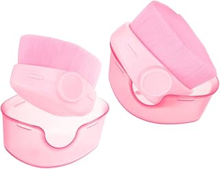 2 brochas de base portátiles con tapa, cerdas...