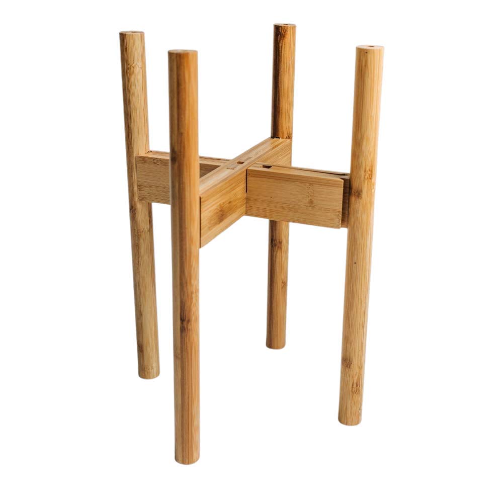 Bamboo Plant Stand - Adjustable 8-12 in Bamboo Environmental Modern Indoor Plant Stand - Plant not Included (One Stand)
