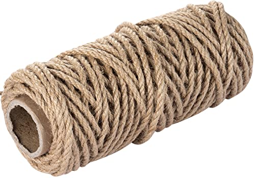 BBbanda Jute Twine String 4mm Thick 100 Feet Heavy Duty Strong Hessian Jute Rope Natural Brown Garden Sisal Rope for Decoration Garden Crafts and Bundling Parcel Gift