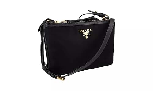 Prada Bandoliera Tessuto Nylon Soft Calf Trim Black