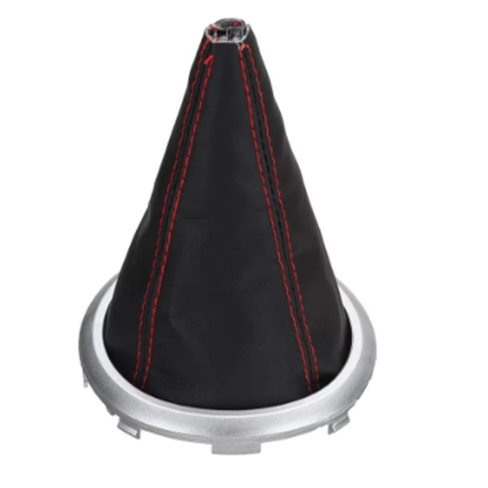 Car PU Leather Gear Shift Knob Stick Lever Boot Cover compatible with Suzuki Swift 2005-2010 - Red