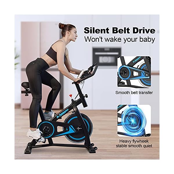 DePommeyeux-Exercise-Bike-Stationary-Indoor-Cycling-Bike-with-35-Lbs-Flywheel-Exercise-Equipment-for-Home-Workouts-Cardio-Training-with-Comfortable-Seat-Silent-Belt-Drive-iPad-Holder De.Pommeyeux Exercise Bike, Stationary Indoor Cycling Bike with 35 Lbs Flywheel, Exercise Equipment for Home Workouts Cardio Training with Comfortable Seat, Silent Belt Drive, iPad Holder