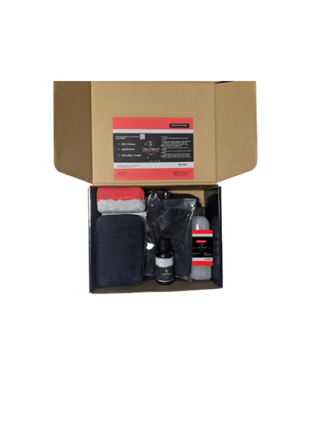 BEN-AMI: Ceramic Coating (30 ML), Ceramic Top Coat (5 OZ), Gloves, 2 Applicator, Towel and Bonus Exterior Trim Wipe