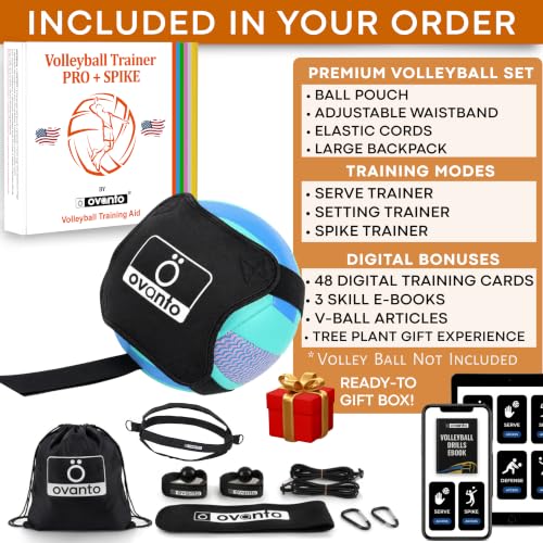Image of OVANTO Volleyball Training Equipment Aid - Adjustable Practice Volleyball Kit
