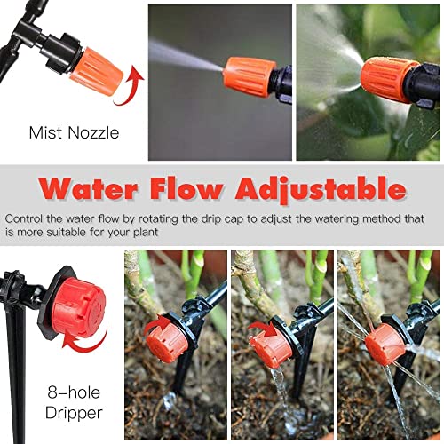 Walsilk Automatic Drip Irrigation Kits for Garden, 30M Adjustable Micro DIY Irrigation Kit Plant Water Saving System Heavy Duty Tube Watering System Kit for Patio Lawn Garden Greenhouse Flower Bed