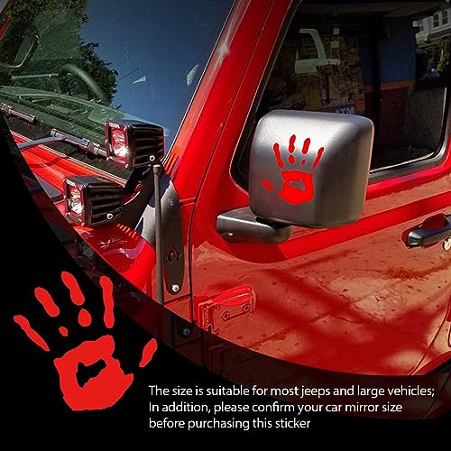 Image of gunhunt 2 Pcs Wave Stickers, Automobile Wave Activity Auto Waving Hand Stickers, Car Decoration for Rearview Mirror Left Right, Compatible with Most Car Models Mirror Decorative Sticker (Red)