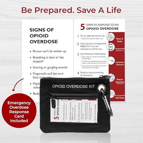 Image of 10 PACK Naloxone Overdose Kit Bag - Compact Canvas Pouch for Naloxone Nasal Spray & Opioid Emergency Response - Holds 2 Naloxone Sprays & Accessories - Naloxone Not Included (Black, 10 Units)