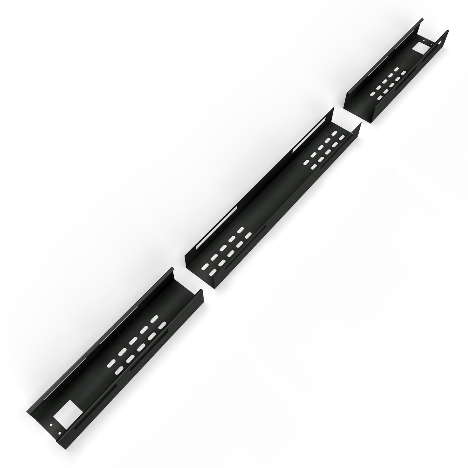 EISNHAUER® Kabelwanne Beam, extra Lange Kabelführung, flexibel verstellbar 110 bis 170 cm, Metall (Schwarz)