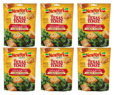 New York Brand The Original Texas Toast Garlic & Butter Flavored Croutons, 5 oz (2 count) (Pack of 3)