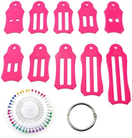 RLECS Roll Sasher Tool Set for Folding Fabric and Biasing Strips - 10pcs Pink Multi-Sizes Sasher with Storage Chain and 40pcs of Multi-Color Quilting Pins image 4