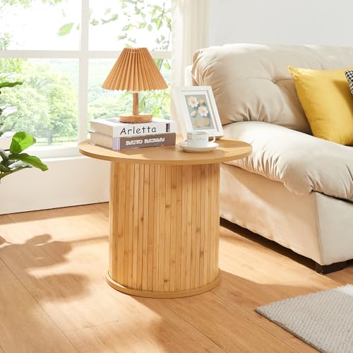 [en.casa] Mesa Auxiliar Ledepid con Tablero Redondo Mesa de Café Mueble de...