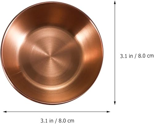 Miniatura 3 de DOITOOL 4 platos redondos de acero inoxidable para salsa de sushi, platos para salsa de sushi, platos para condimentos, platillo, mini plato de