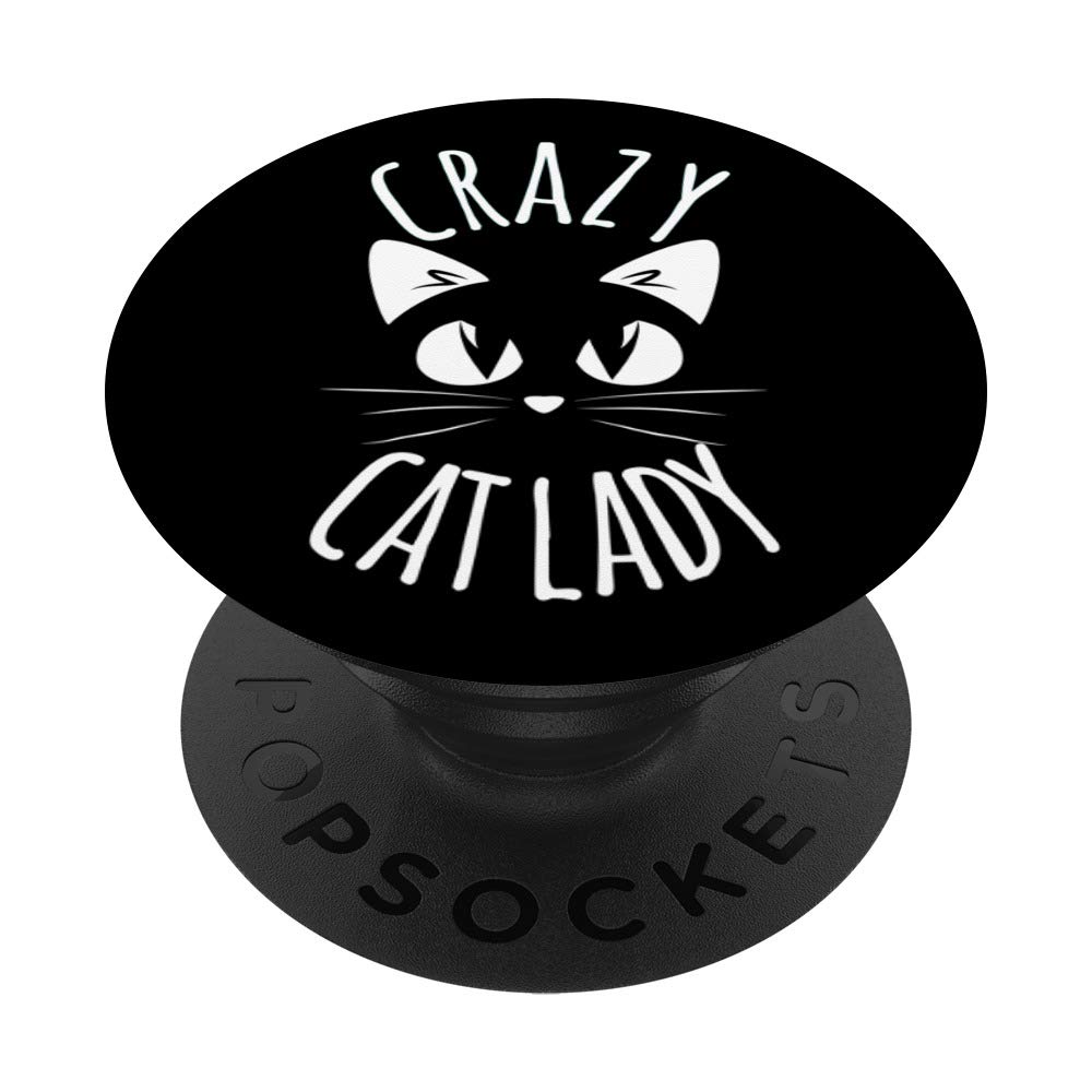 Funny Crazy Cat Lady Kitty Kitten Fur Mom Grandma Women Gift PopSockets PopGrip: Swappable Grip for Phones & Tablets