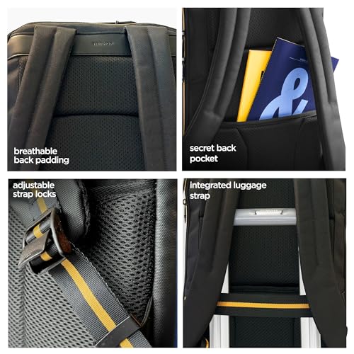 Image of Nu Republic Triphop Backpack for Men Women Office Casual 18-inch Laptop Bag Water-Resistant Multi-Pockets Sleek Smart College Backpack with Dual USB Port (Black)
