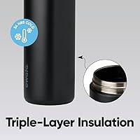 Vista 4 de Owala FreeSip - Botella de agua aislada de acero inoxidable con popote, botella de agua deportiva sin BPA, ideal para viajes, 32 onzas, muy, muy