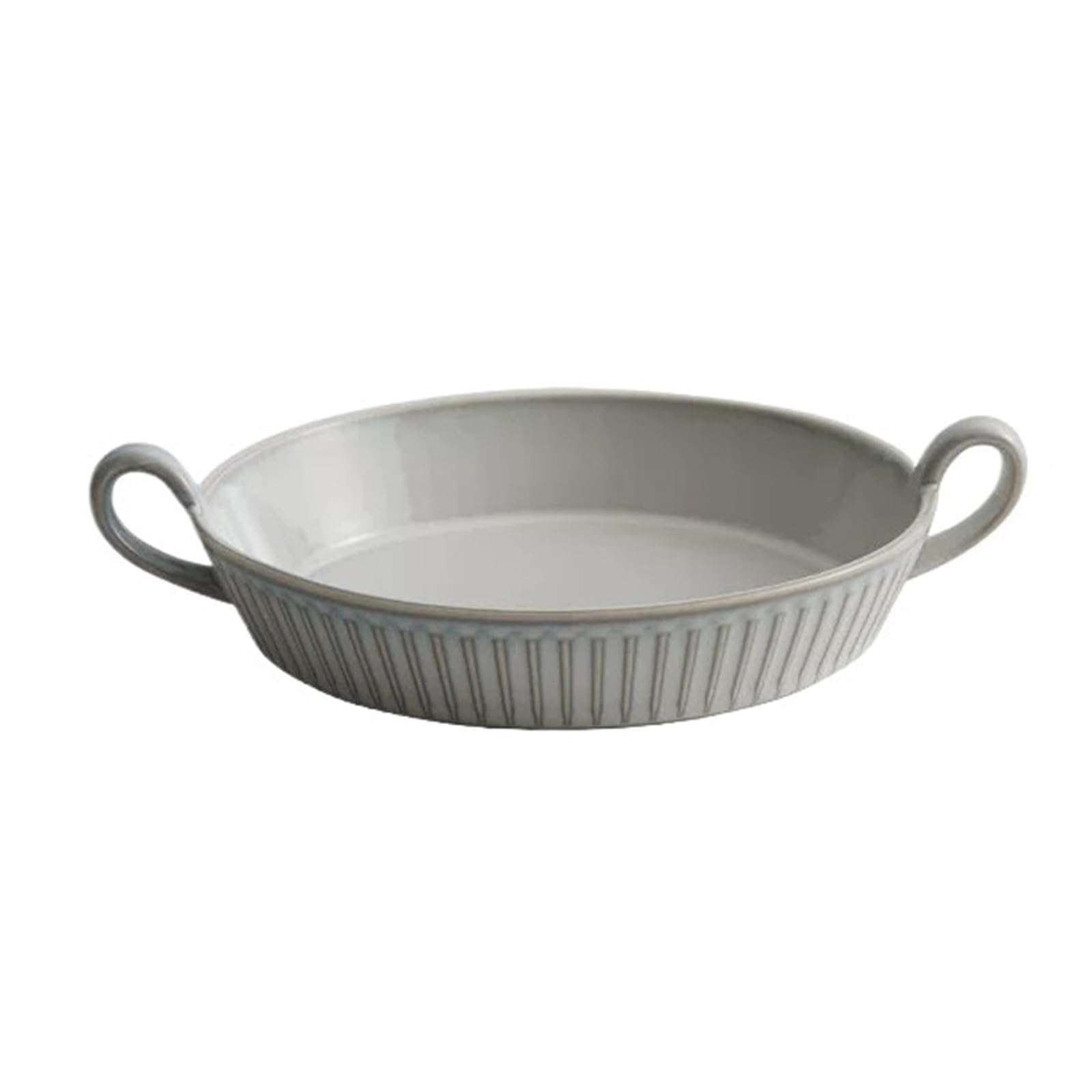 Dh2yjnbf3 Baking Dish Round Ceramic Baking Dish With Vertical Stripes Casserole Dish for Oven