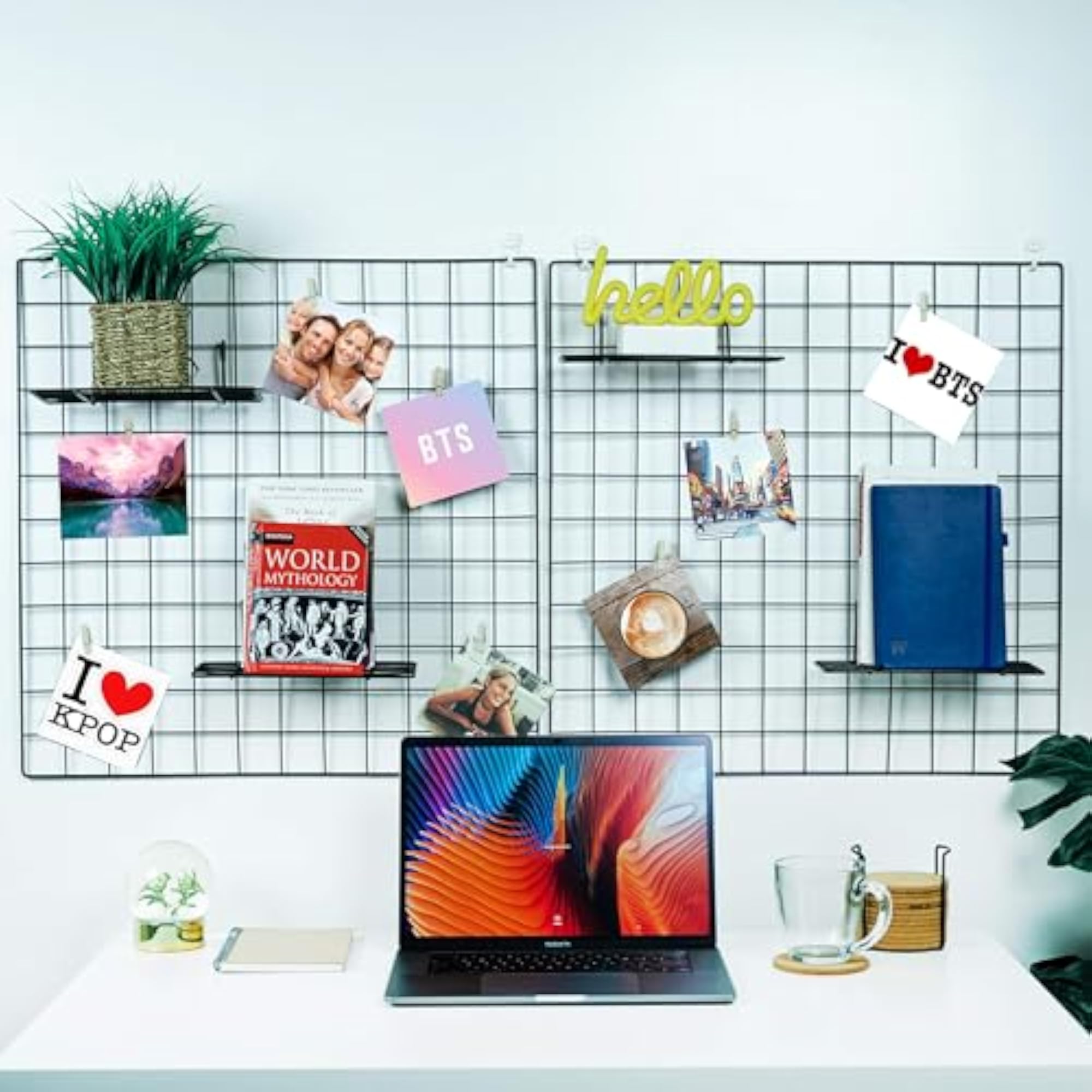 Photo Grid Frame Wall Panel for Photos and Notes