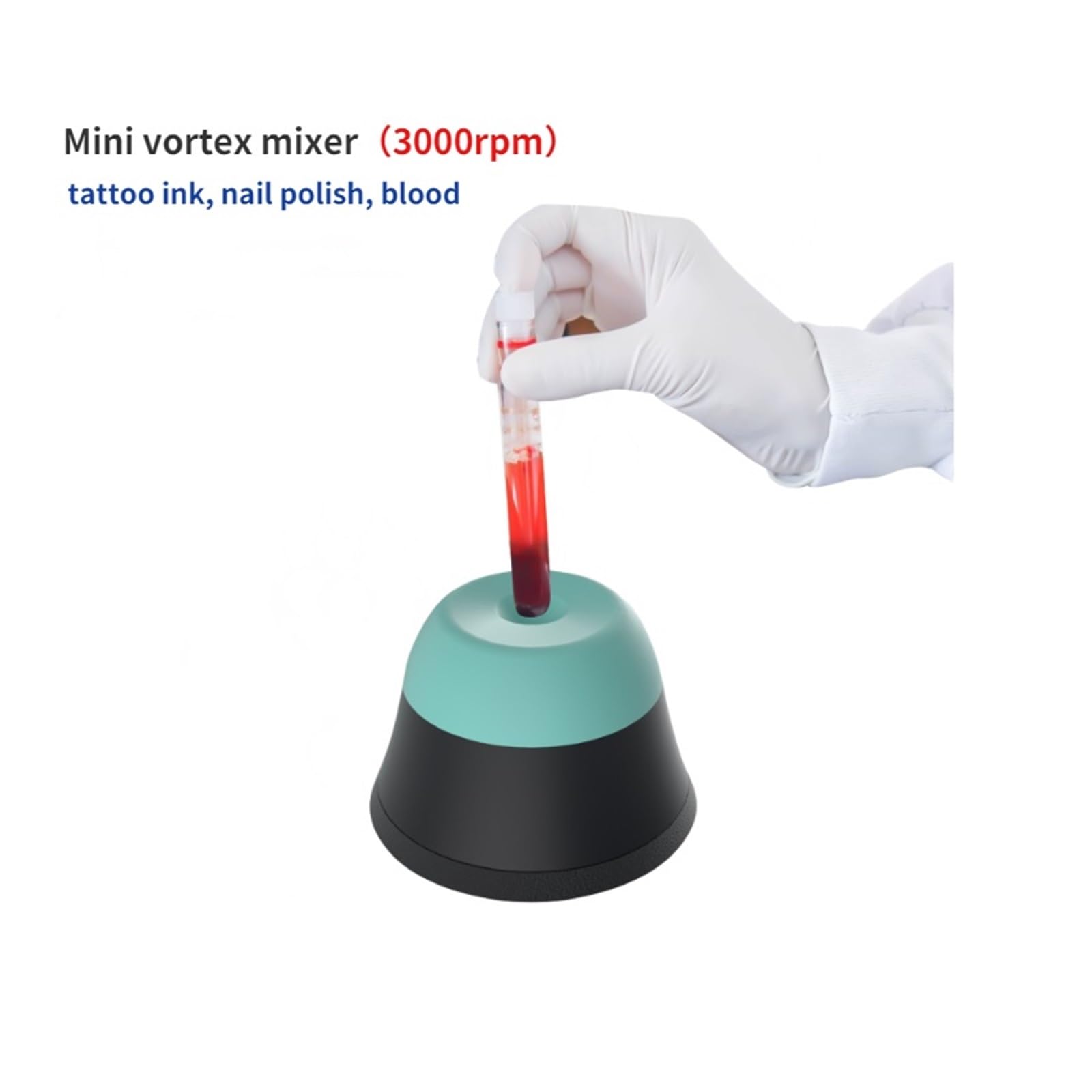 Mini-Mixer, elektrischer Flüssigkeits-Nagellack, Tattoo-Tinten-Shaker, 3000 U/min, Reagenzglas-Shaker, Labor-Mischmaschine(Noir)