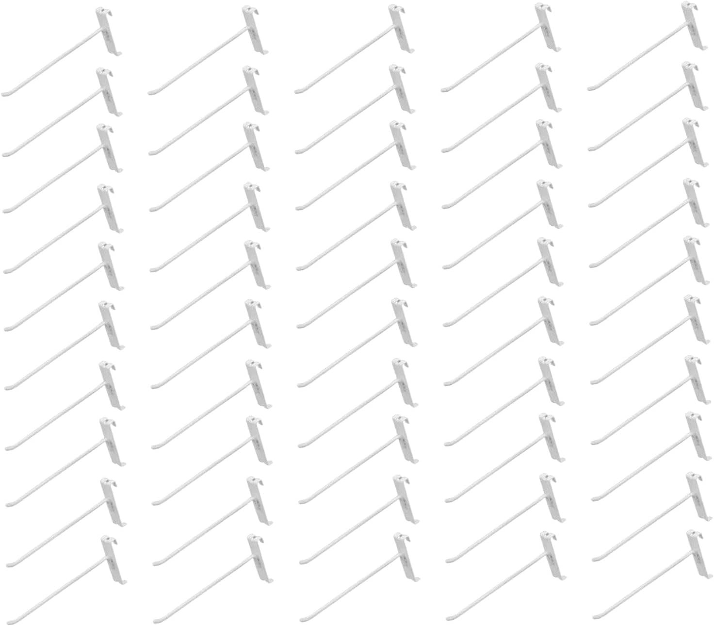 50 Pieces 8 Inch Gloss White Metal Wire Gridwall Hooks Panel Display Hanger