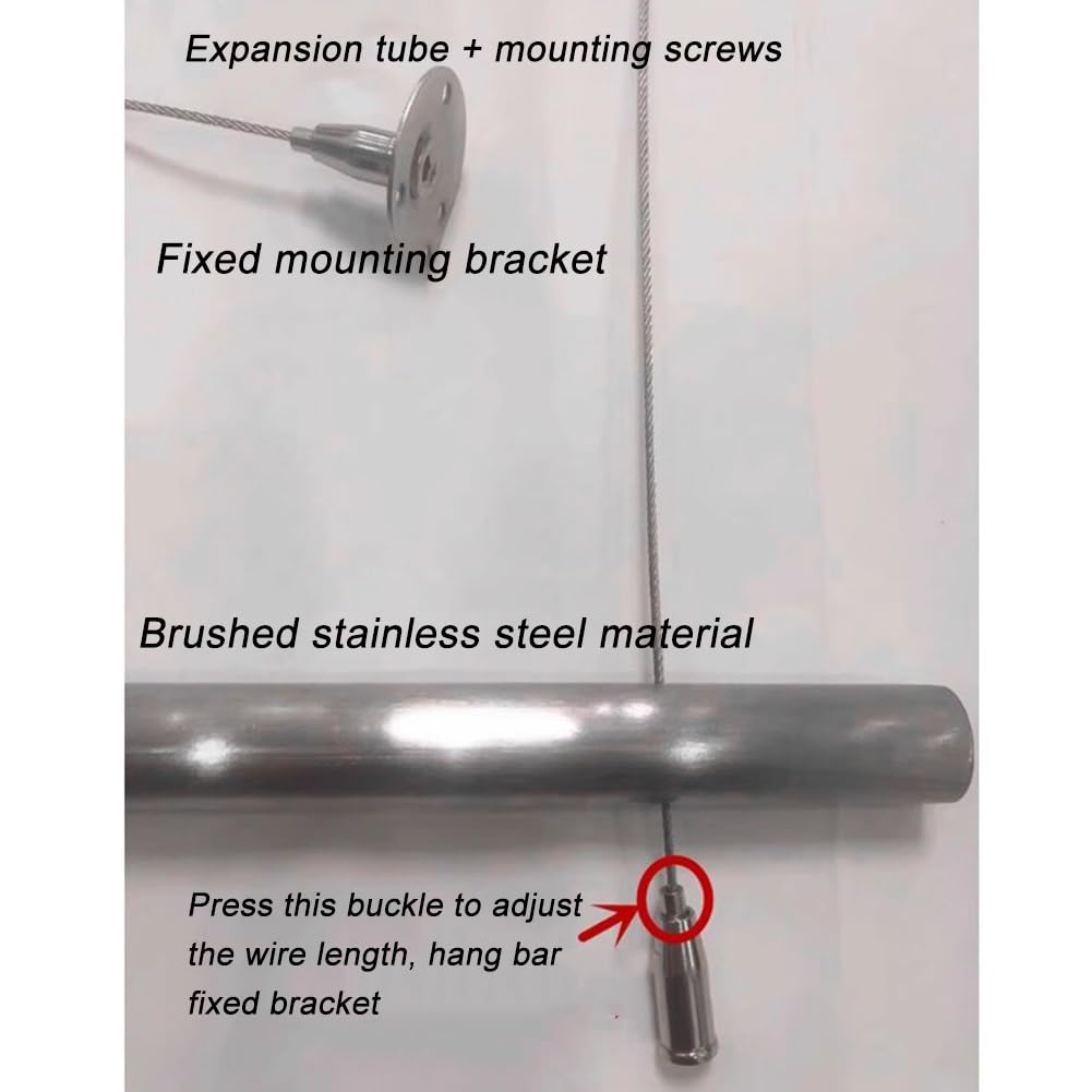Appendiabiti da soffitto in acciaio inox altezza regolabile
