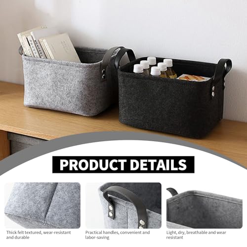 Grande boîte de rangement feutre de qualité supérieure avec poignées pour dressing épuré