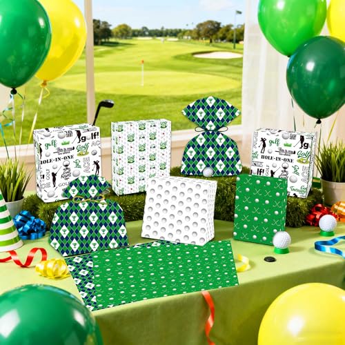 JeVenis 12 Stück Golf Geschenkverpackung aus Seidenpapier Dekorationen für Sportpartys Golfball Thema Geburtstagsgeschenke Geschenktüten für Männer Team Zubehör