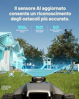 MAMMOTION YUKA mini 2 500 Robot Tagliaerba con Modulo 4G, Visione AI Tri-Cam, Mappatura Automatica Multi-zona, DropMow, Pendenze fino al 45%, fino a 500㎡