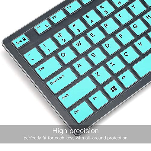 Keyboard Cover For Dell Kb216 Kb216P Wired & Dell Km636 Wireless Keyboard/Dell Optiplex 5250 3050 3240 5460 7450 7050/Dell Inspiron Aio 3475/3670/3477 All-In One Desktop Keyboard Skin, Mint Green #TOP2