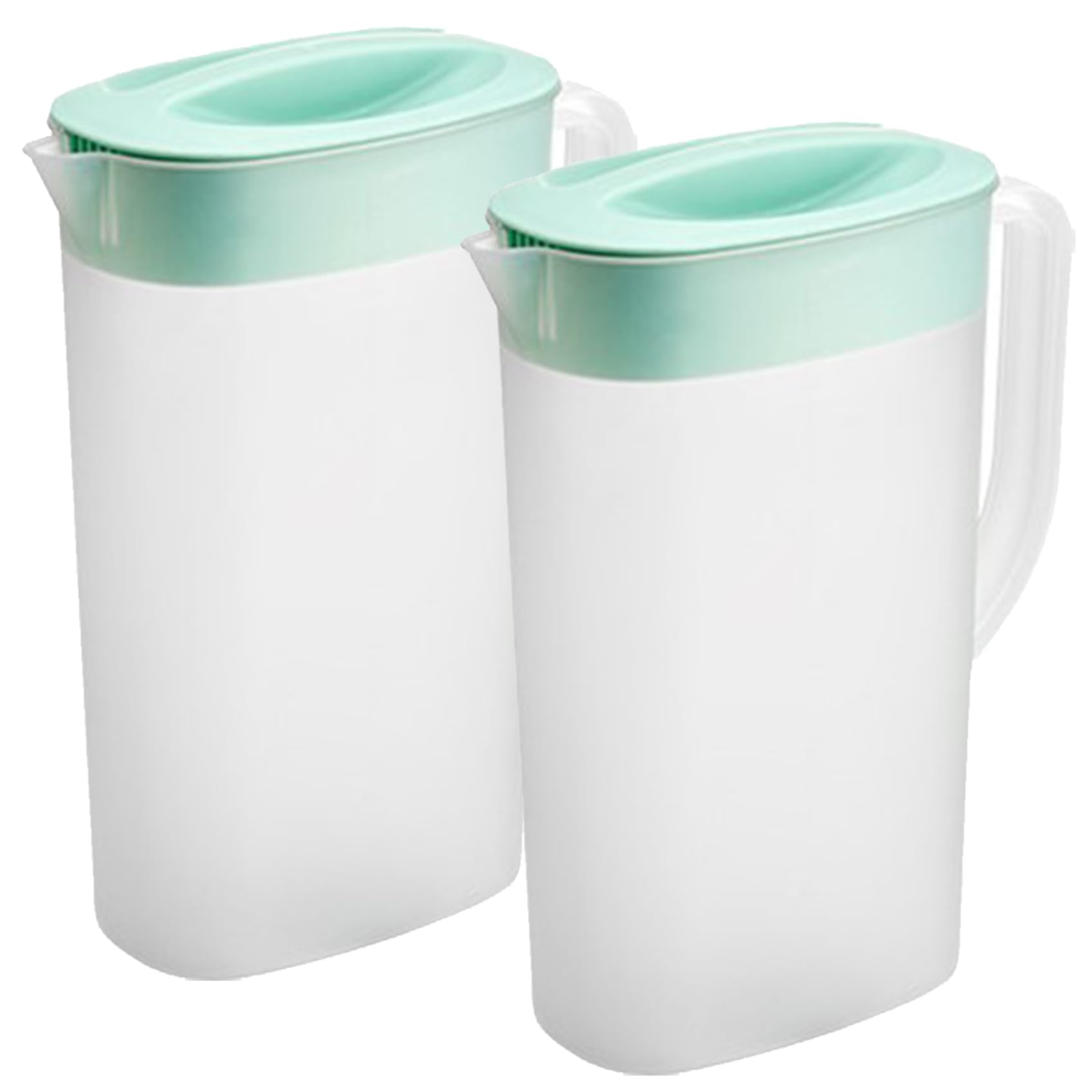 Jarra de agua de plástico verde para preparar té helado en casa, pack de 2 de medio galón