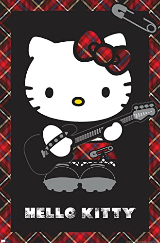 Hello Kitty: 22 Punk Red Wall Poster, 34L' x 22.4W', Unframed Version