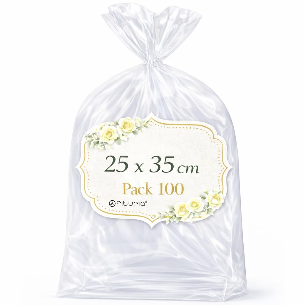 Ofituria Bolsas Celofán Transparente 10 x 15 cm, Bolsas Transparentes para Chuches y Regalos – Bolsas Plastico Transparente para Cumpleaños Infantiles, Galletas y Detalles, 1 Pack (100 Bolsas) — view 41