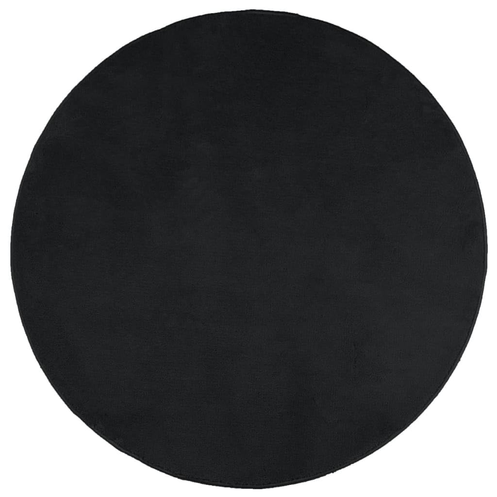 Tapis Oviedo Rond Noir Ø 200 cm créez un coin de lecture cosy dans votre chambre ou bureau